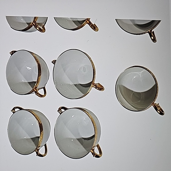 Haviland Limoges France Coffee Tea Cups Gold Silver Anniversary 11 pcs - Picture 8 of 11